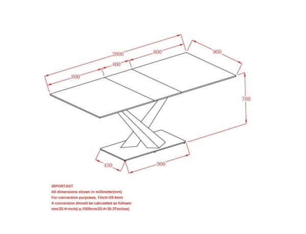 Julius Dining Table w/Extension in Black