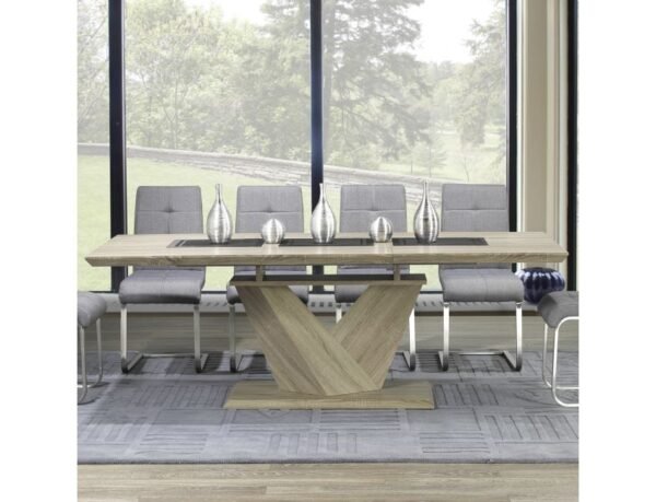 Eclipse Dining Table w/Extension in Washed Oak