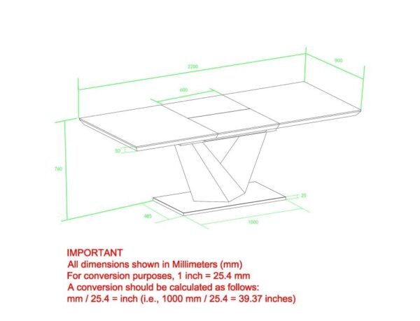 Eclipse Dining Table w/Extension in Washed Oak