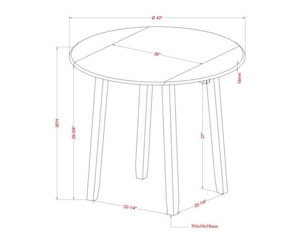 Conrad Round Dining Table in Black
